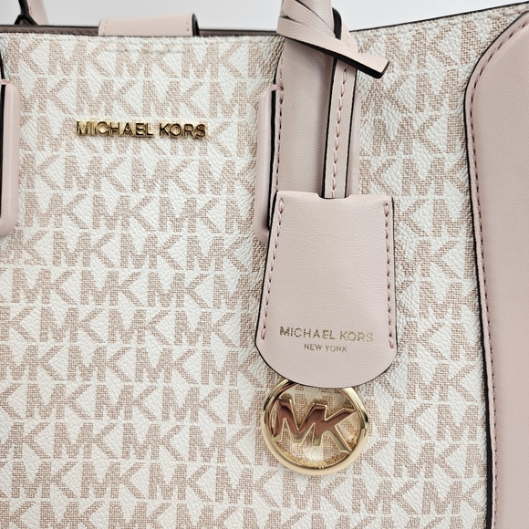 Michael Kors MK Kali Pink Signature Satchel Purse Bag - Brand New!! - Picture 6 of 16